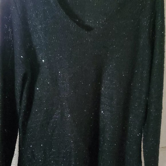 Sweaters - womens sparkly black sweater size xl